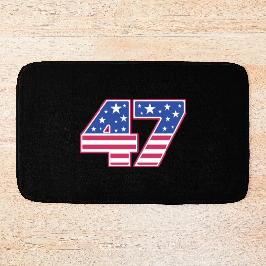 Number 47 in Stars and Stripes Bath Mats