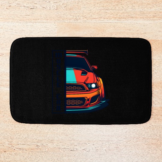 Muscle Car US Bath Mats Modern Muscle Car Man Children