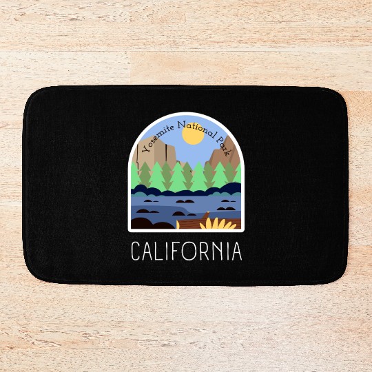 Retro Yosemite National Park California Bath Mats