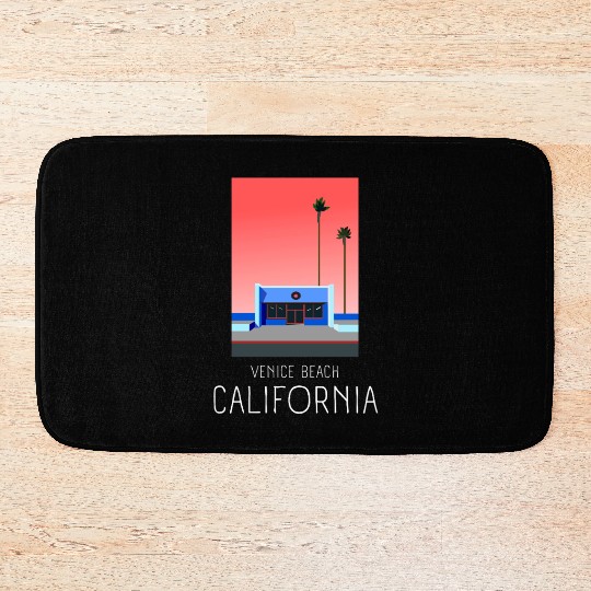 Retro Venice Beach California Bath Mats