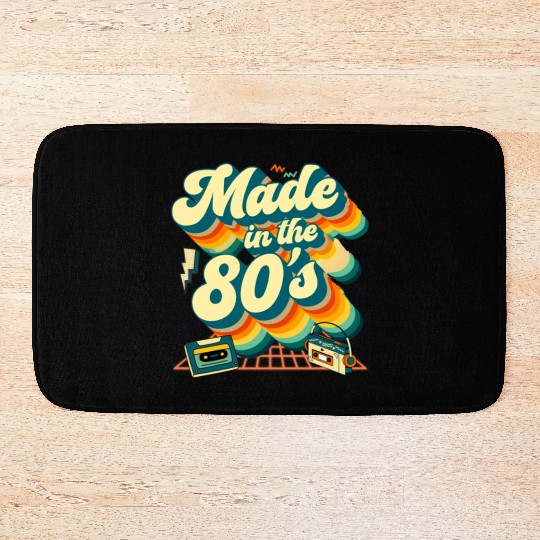 made in the 80s retro groovy Bath Mats