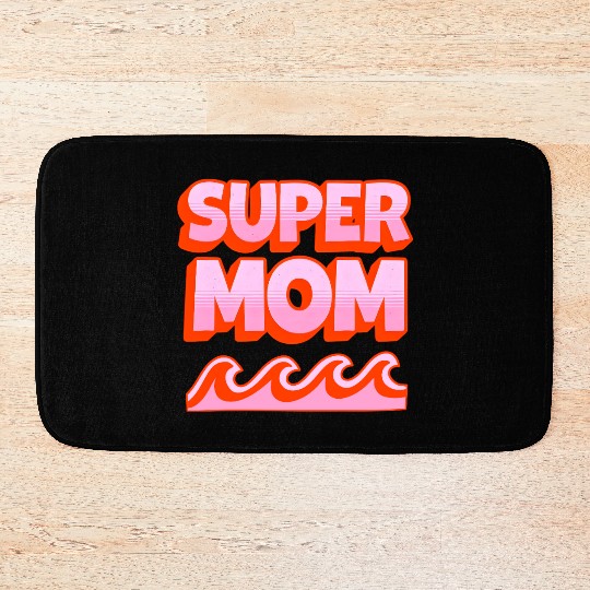 Super Mom Retro Summer Design Bath Mats