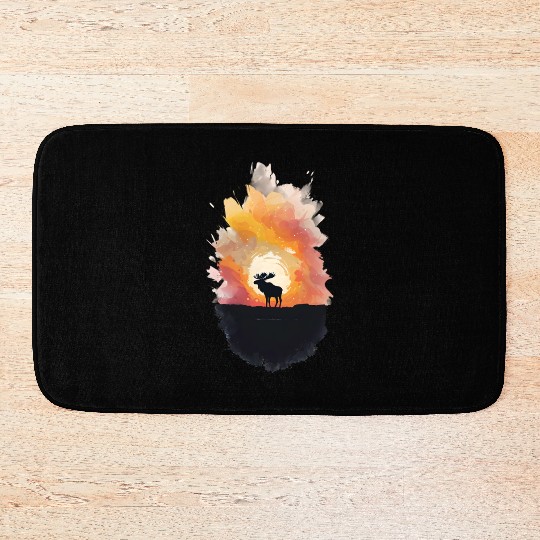 Digital Illustration of Moose Bath Mats
