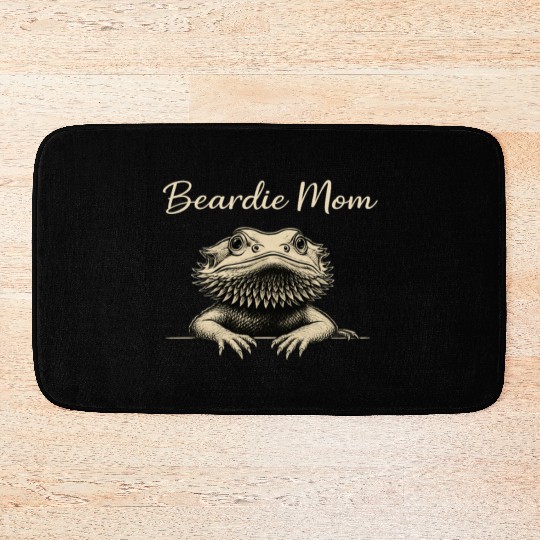 Beardie Mom Pogona Reptile Herpetology Bearded Bath Mats