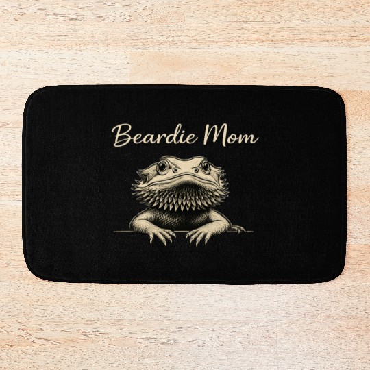 Beardie Mom Pogona Reptile Herpetology Bearded Bath Mats