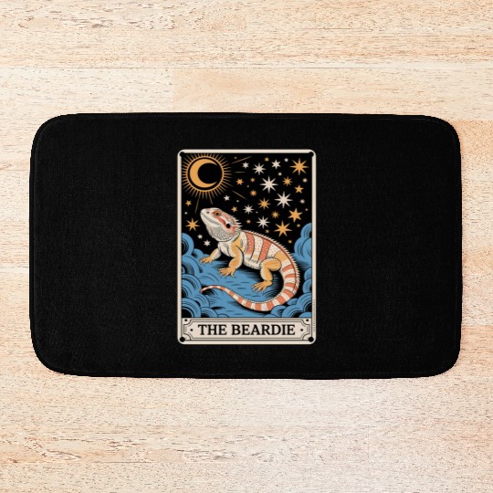 The Beardie Tarot Card Pogona Reptile Lover Bath Mats