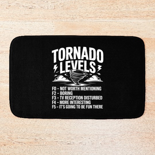 Tornado Levels Meteorology Storm Chasing Bath Mats
