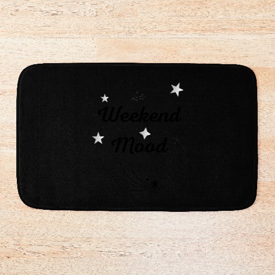 Weekend Mood Minimalist Typography Design Bath Mats