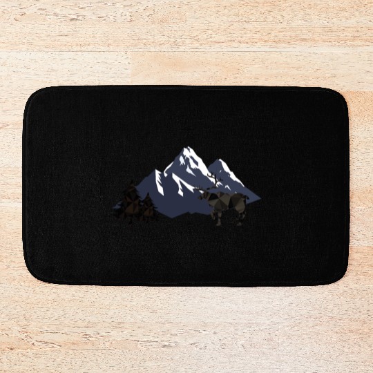 Geometric Wilderness — Crystal Deer Bath Mats