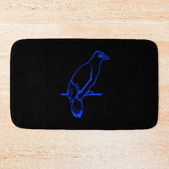 Bird raven dove sitting cable hawk eagle birdie Bath Mats