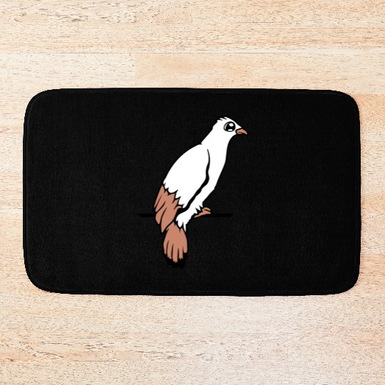 Bird raven dove sitting cable hawk eagle birdie Bath Mats