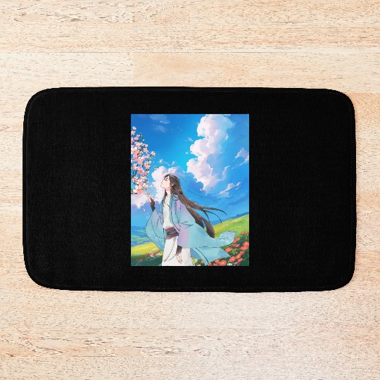 Serene Blossom Anime Aesthetic Bath Mats