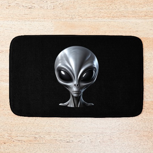 Scary Small Grey Alien Extraterrestrial Bath Mats
