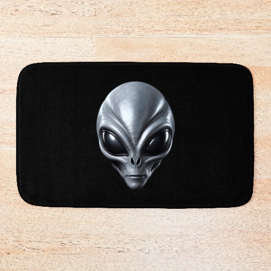 Real Grey Alien Extraterrestrial Face Bath Mats