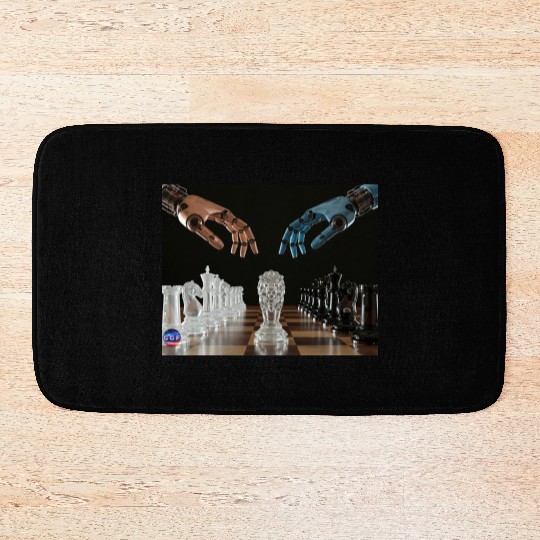 Crystal Robotic Chess Clash Bath Mats