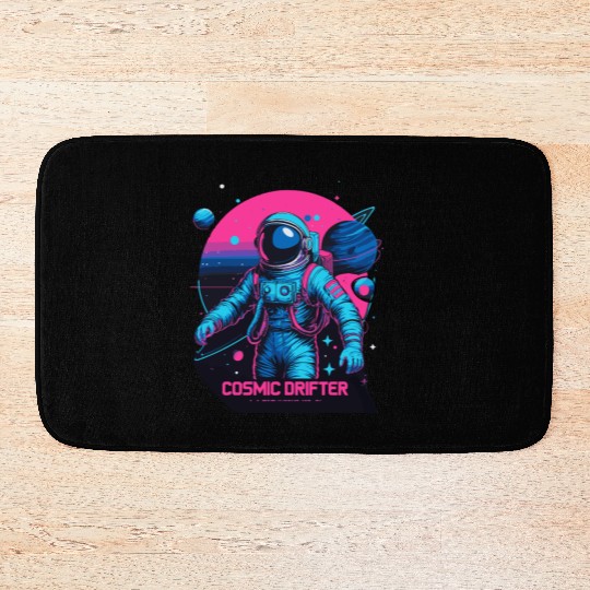 Cosmic Drifter Synthwave Bath Mats