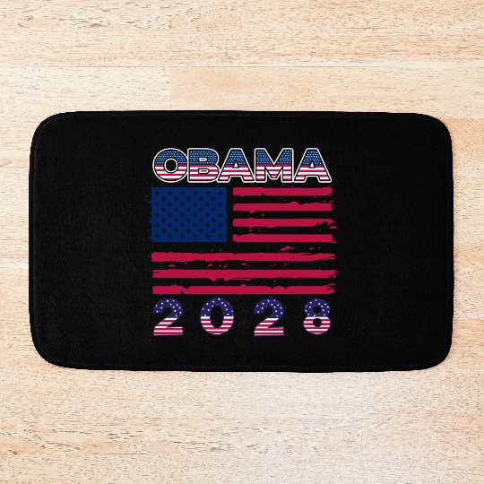 Obama 2028 Vintage Flag Patriotic Politics Protest Bath Mats