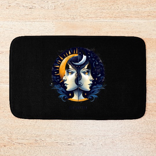 Zodiac Card Gemini Bath Mats