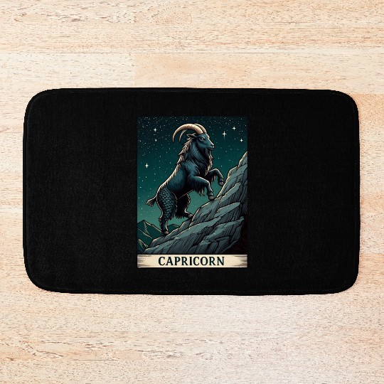 Zodiac Card Capricorn Bath Mats