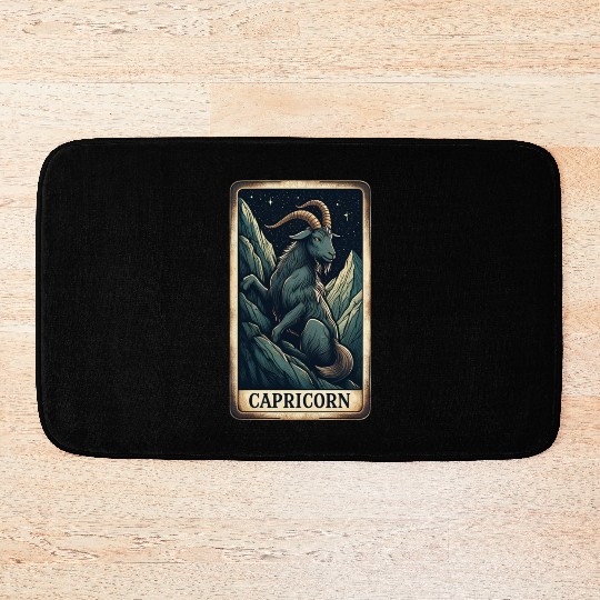 Zodiac Card Capricorn Bath Mats
