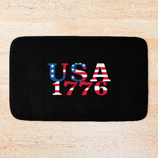 USA Established 1776 Stars Red White Blue Bath Mats
