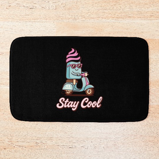 Stay Cool – Ice Cream on Scooter Bath Mats