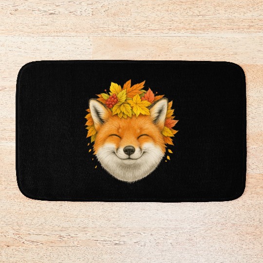 Autumn Fox Smile Bath Mats