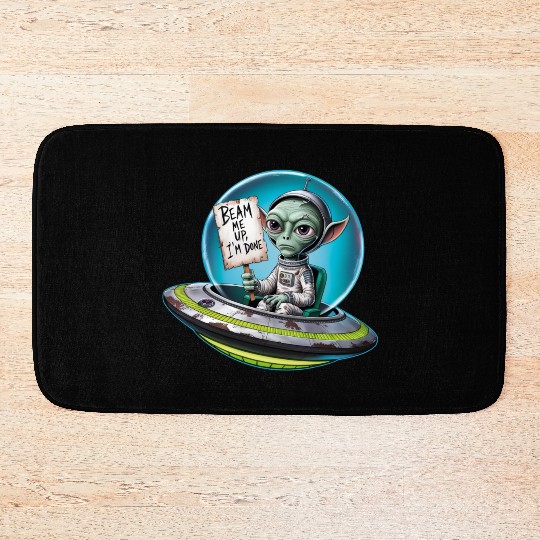 UFO Mars beam me up Allien Bath Mats