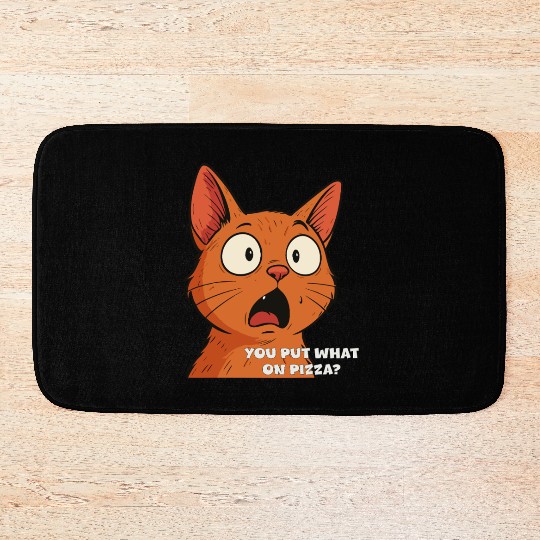 Funny Shocked Cat Meme Bath Mats