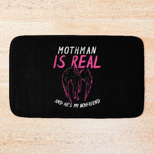 Mothman Is My Boyfriend For Cryptid Lover Bath Mats