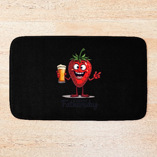 Funny Strawberry for Father's Day with Beer Bath Mats
