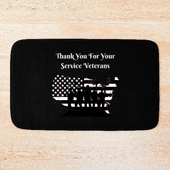 Thank You For Your Service Veterans day US Army Bath Mats