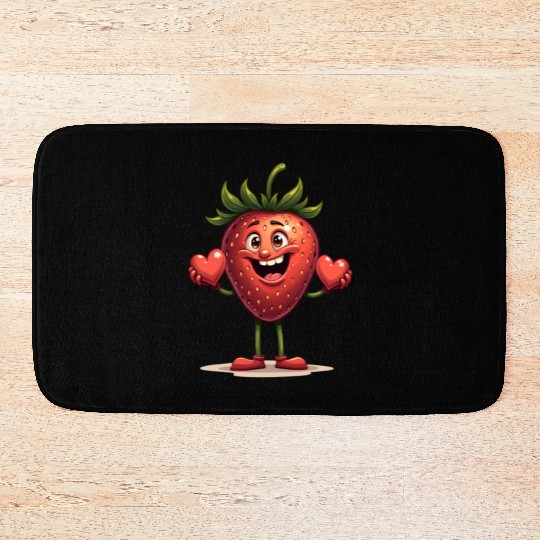Funny Strawberry Strawberries Fruits Bath Mats