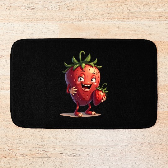 Funny Strawberry Strawberries Fruits Bath Mats