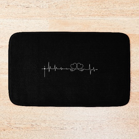 Heartbeat Faith hope love Bath Mats