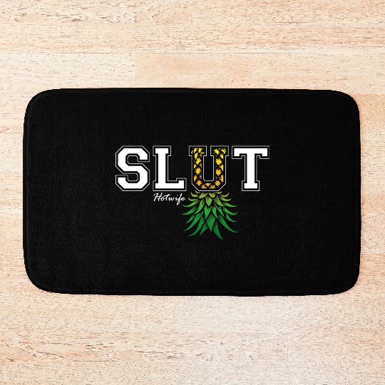 Upside Down Pineapple Hotwife Swinger Open Bath Mats