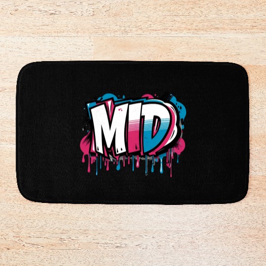 MID Graffiti Bath Mats – Funny Gen Z Slang Design