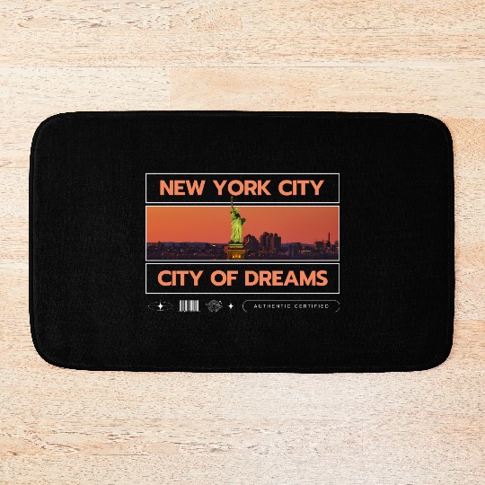 New York City of Dreams, Iconic Skyline Bath Mats