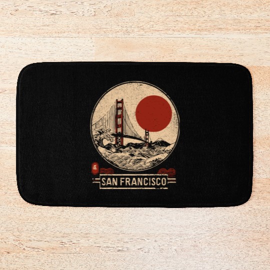 San Francisco - Woodblock Print Bath Mats