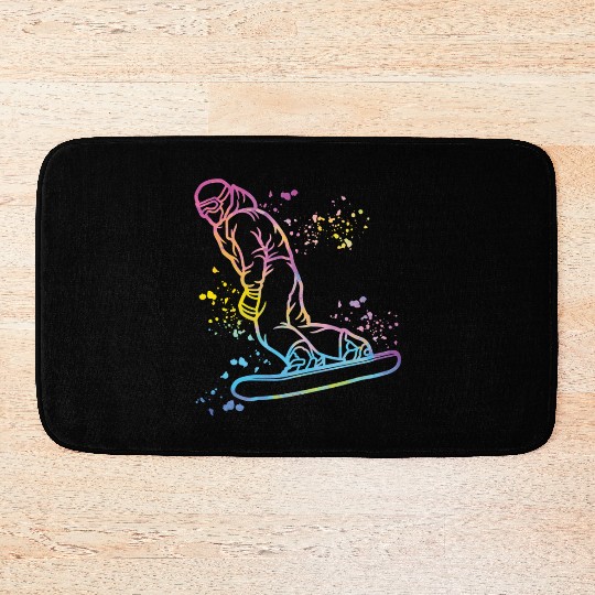 Snowboarder Snowboard Snowboarding Bath Mats