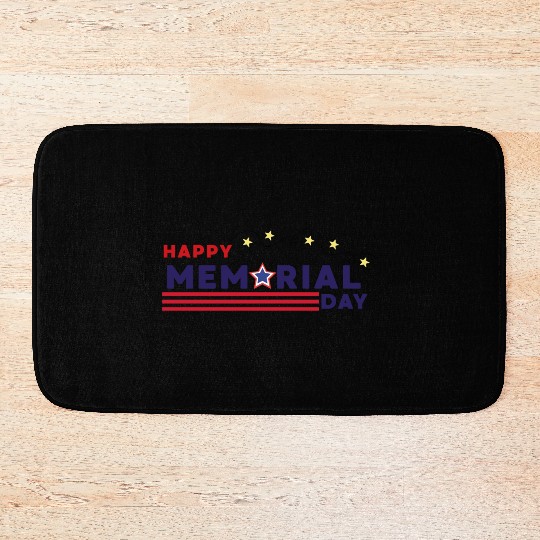 Happy Memorial Day – USA Star & Stripes Design Bath Mats