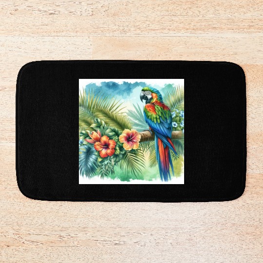 Majestic Macaw Parrot Bath Mats