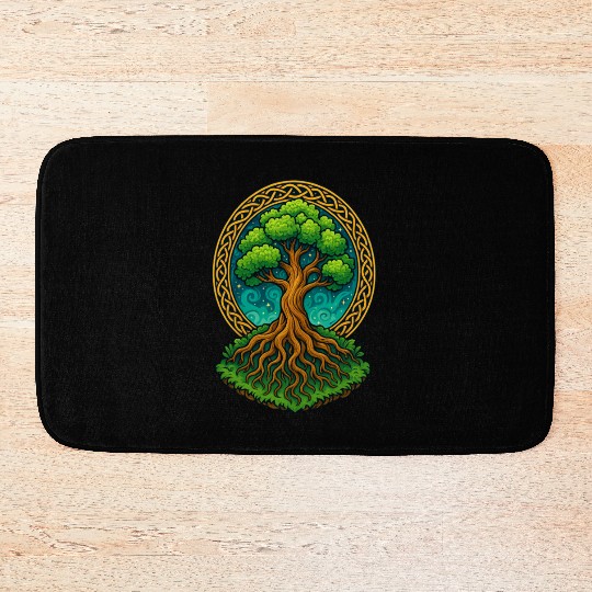 Tree of Life Fantasy Illustration Bath Mats