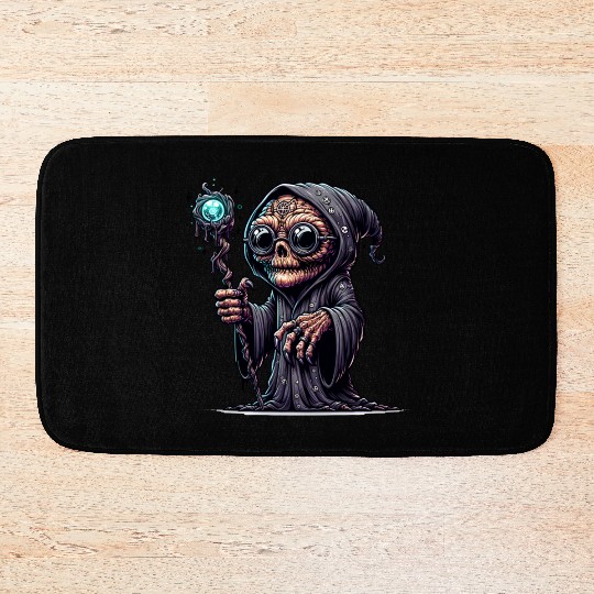 Cosmic Skull Wizard – Creepy Arcane Sorcerer Bath Mats