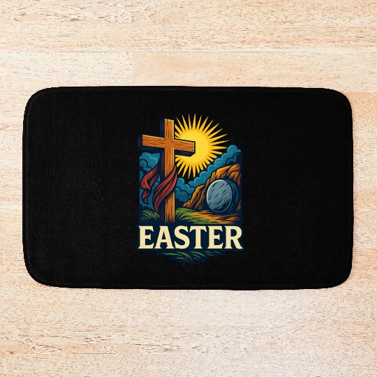 Easter Resurrection Bath Mats – Vintage Cross