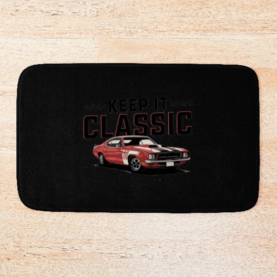 Vintage Muscle Car Keep It Classic Bath Mats