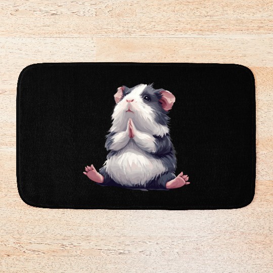 Prayerful Guinea Pig Animal Zen Bath Mats