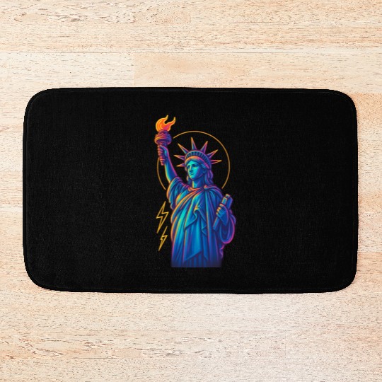 Statue of Liberty Neon Bath Mats Design