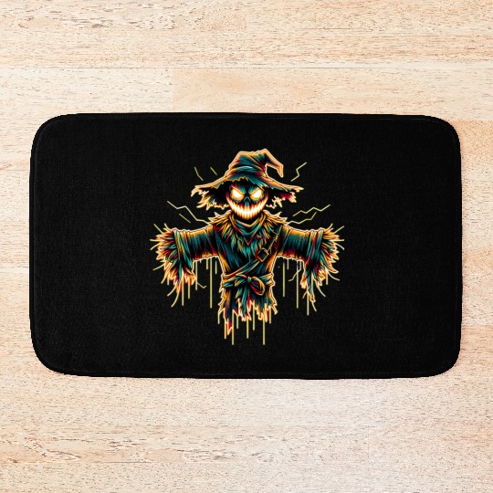 Neon Scarecrow – Haunted Harvest Glow Bath Mats