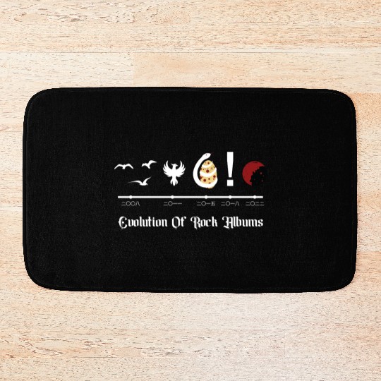 Rock Album Evolution: Minimalist Vector icons Bath Mats
